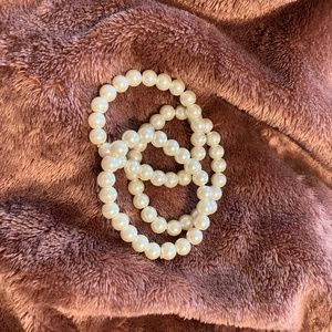 Set of Three Imitation Pearl Bracelets